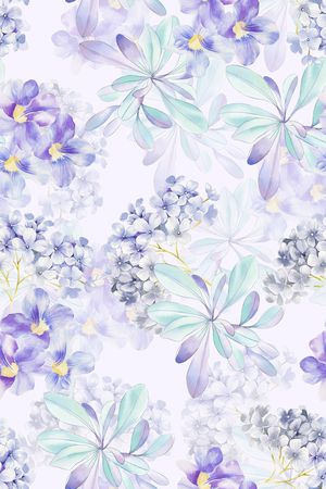 水彩花卉印花华亿平台图片