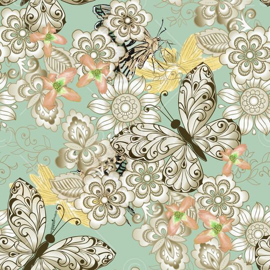 蝴蝶印花华亿平台图片