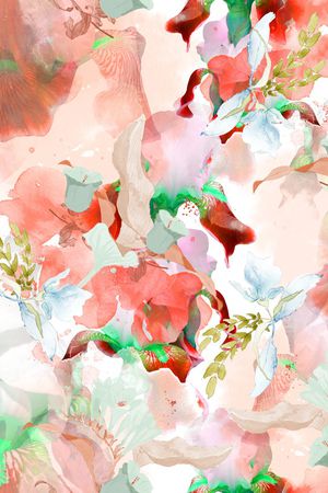 抽象花卉印花华亿平台图片