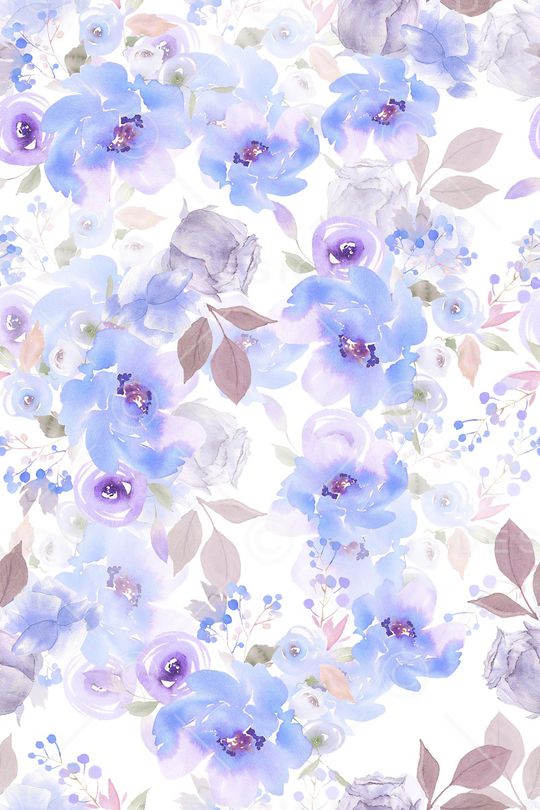 水彩花卉印花华亿平台图片