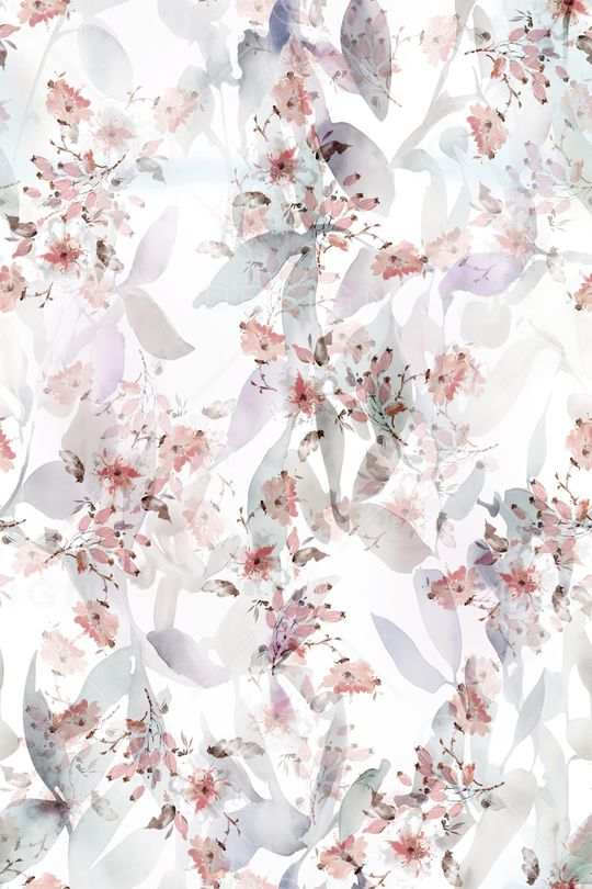 水彩花卉印花华亿平台图片