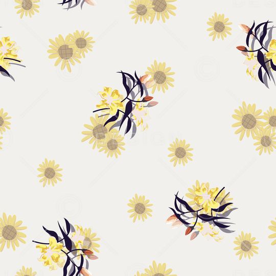 向日葵印花华亿平台图片