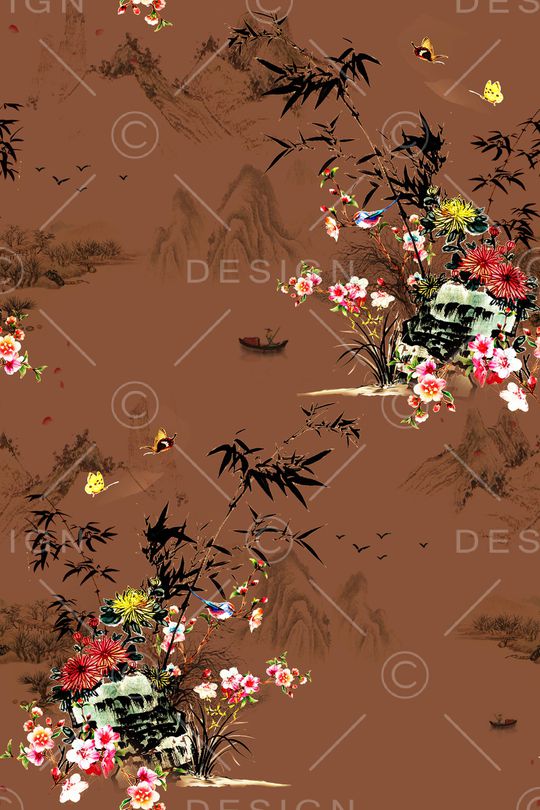 花卉印花华亿平台图片