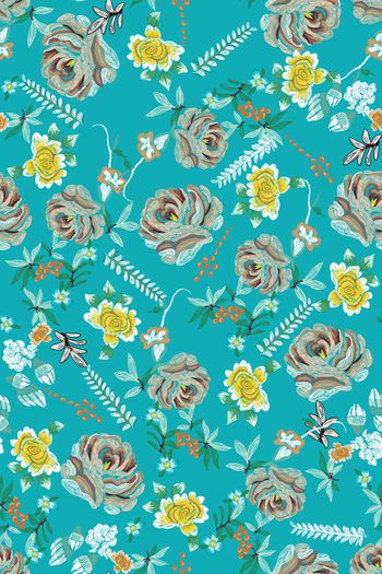 线条花卉印花华亿平台图片