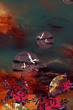 中国风印花华亿平台图片