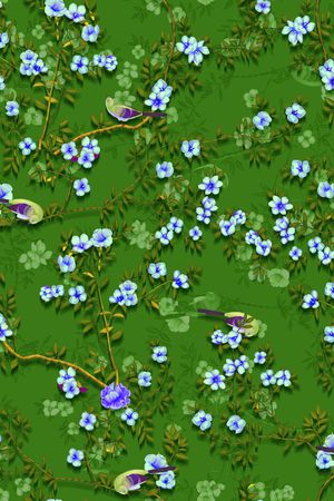 花鸟印花华亿平台图片