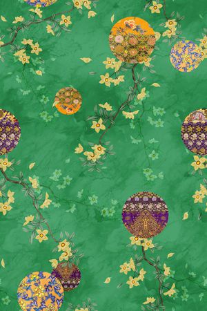 花鸟印花华亿平台图片