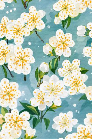 水彩花卉印花华亿平台图片