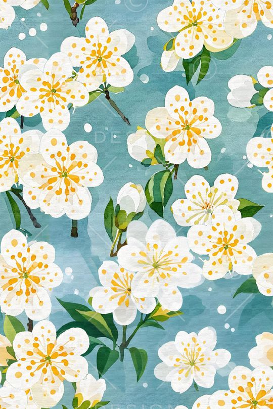 水彩花卉印花华亿平台图片