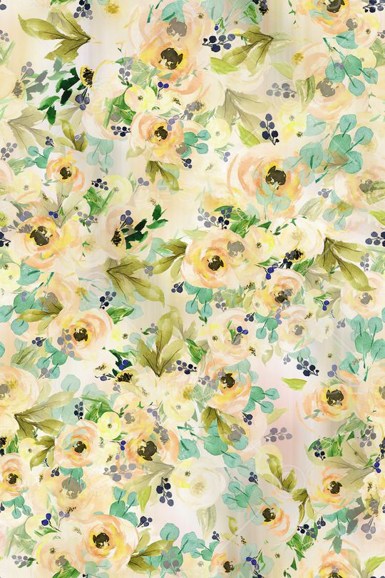 水彩花卉印花华亿平台图片