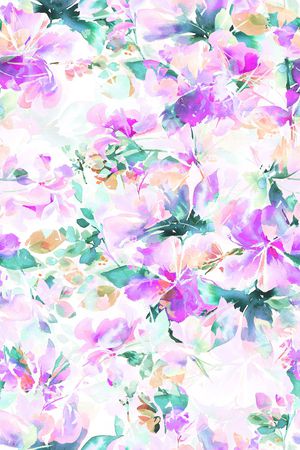 水彩花卉印花华亿平台图片