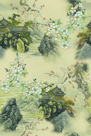 中国风印花华亿平台图片