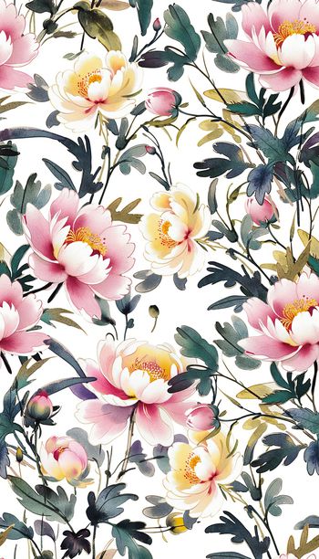 白底花印花华亿平台图片