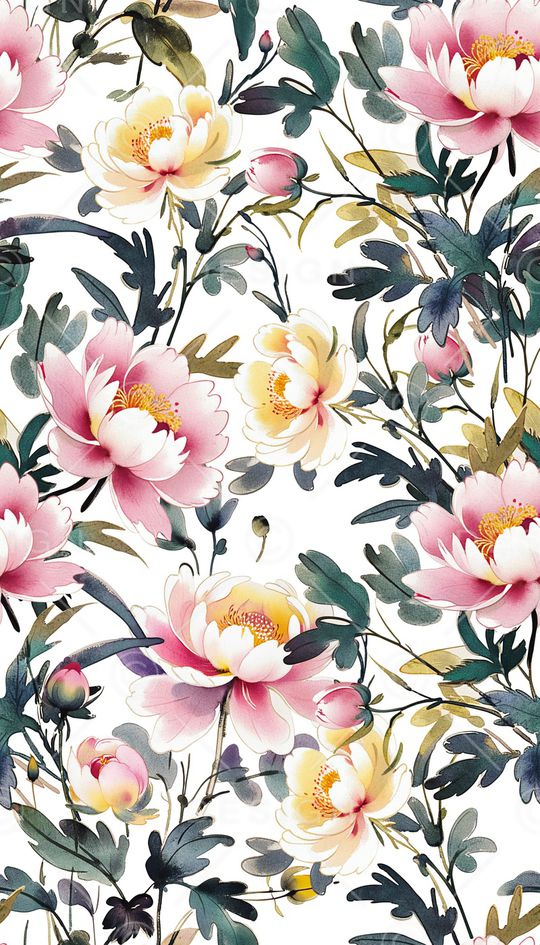 白底花印花华亿平台图片