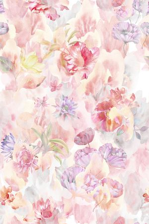 水彩花卉印花华亿平台图片