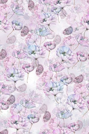 水彩花卉印花华亿平台图片