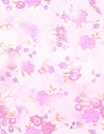 抽象花卉印花华亿平台图片