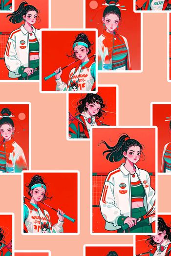 1578918-网球少女-红