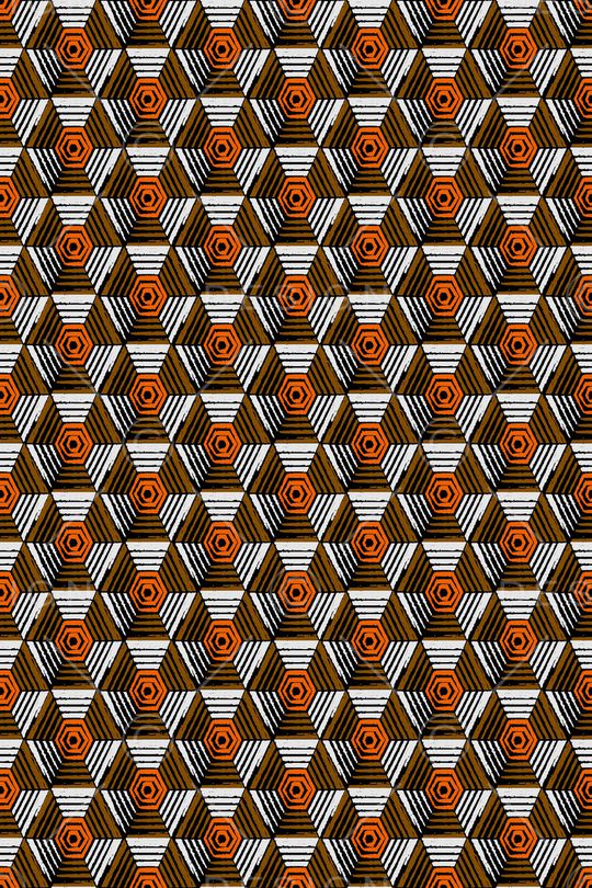 六边形印花华亿平台图片