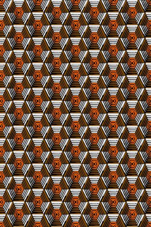 六边形印花华亿平台图片