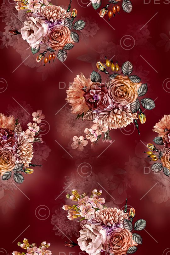 花卉印花华亿平台图片