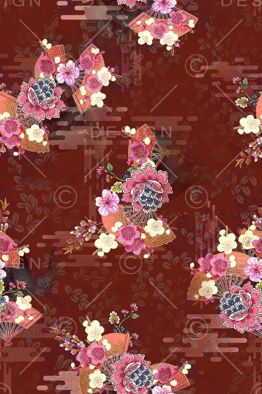 花卉印花华亿平台图片