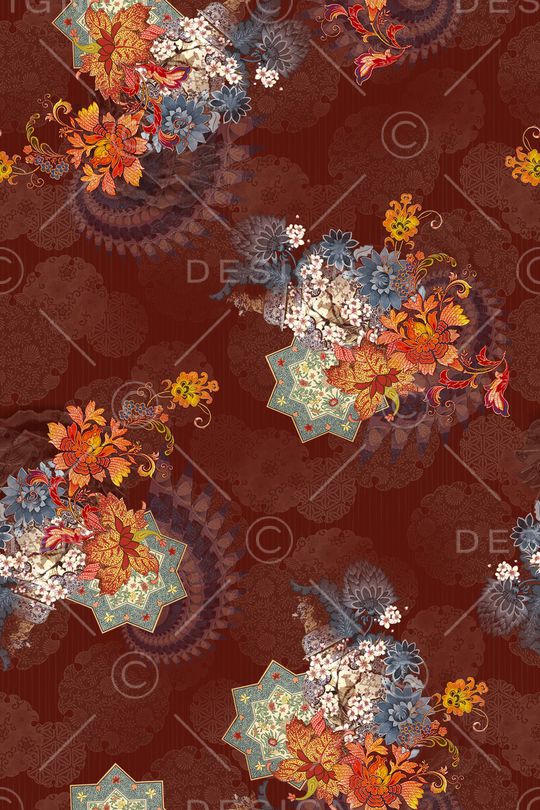 花卉印花华亿平台图片