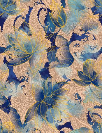 佩斯利印花华亿平台图片