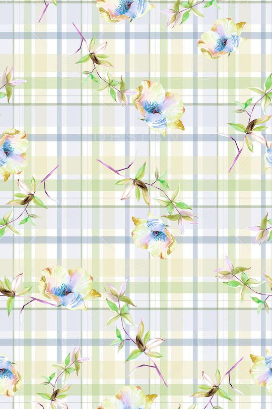 水彩花卉印花华亿平台图片