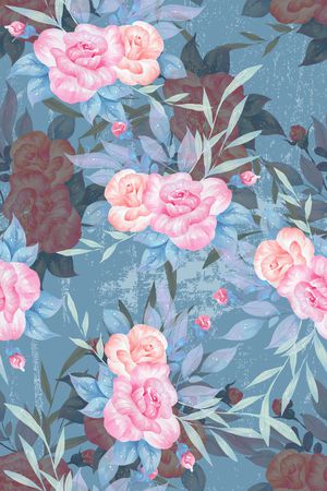 水彩花卉印花华亿平台图片