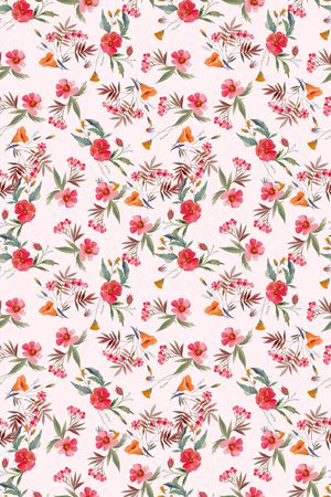 水彩花卉印花华亿平台图片