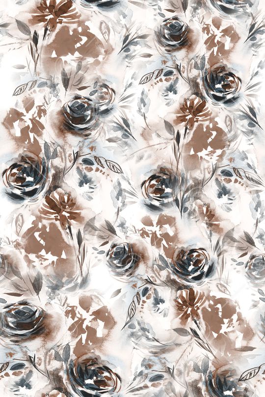 水彩花卉印花华亿平台图片