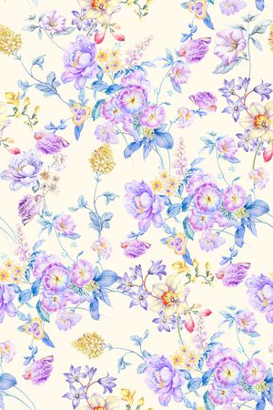 清爽底花卉印花华亿平台图片