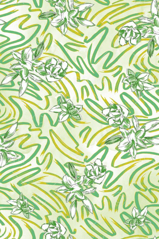 水彩花卉印花华亿平台图片