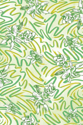 水彩花卉印花华亿平台图片