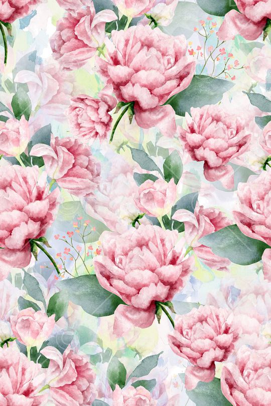 水彩花卉印花华亿平台图片