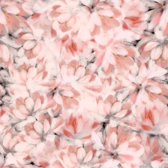 水彩花卉印花华亿平台图片