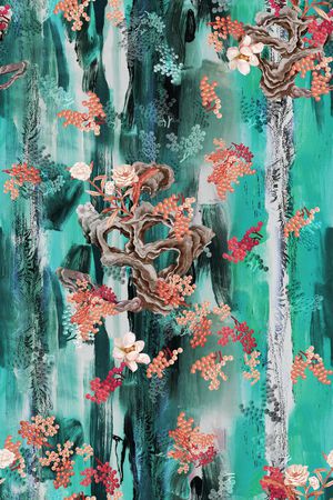 花卉印花华亿平台图片