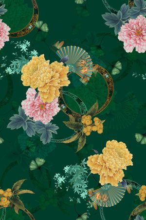 花卉印花华亿平台图片