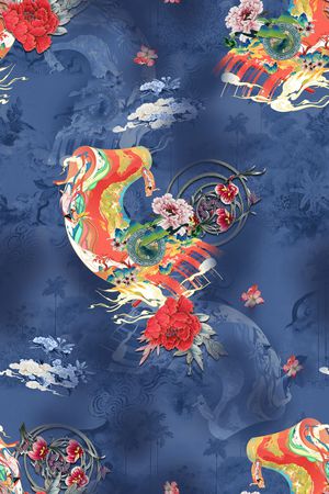 花卉印花华亿平台图片