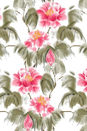 牡丹印花华亿平台图片