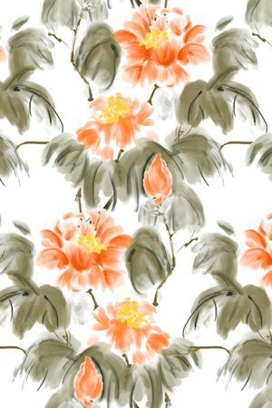 牡丹印花华亿平台图片