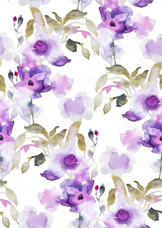 水彩花卉印花华亿平台图片