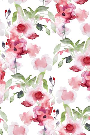 水彩花卉印花华亿平台图片