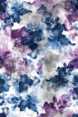 水彩花卉印花华亿平台图片