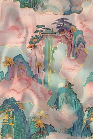 中国风印花华亿平台图片