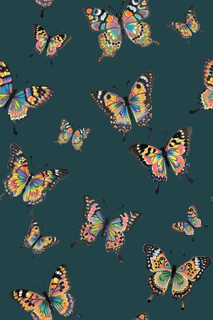 蝴蝶印花华亿平台图片