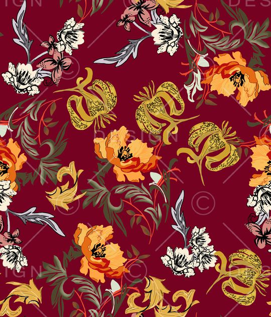 花卉印花华亿平台图片