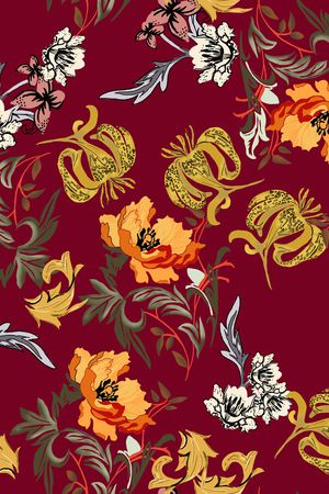 花卉印花华亿平台图片