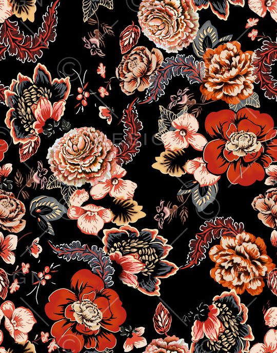 花卉印花华亿平台图片